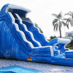 CH Summer Fast Delivery Inflatable Ocean Water Slide With Pool Inflatable Snow Wet Slide Bouncer For Kids