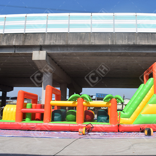 Giant Inflatable obstacle course with slide for adult, inflatable obstacle game for sale