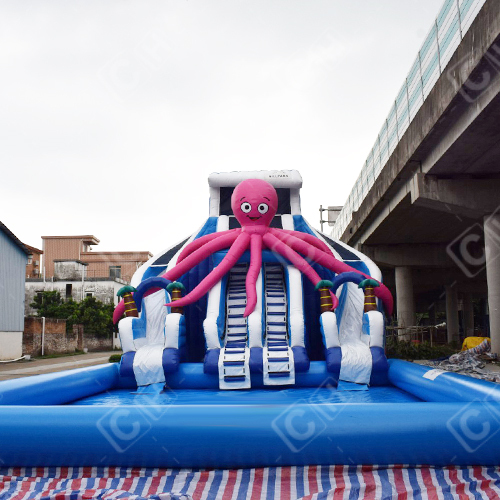 CH Inflatable Octopus Water Slide Animal Theme Water Slide Inflatable Water Slide With Pool For Sale