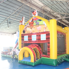 CH Car Theme Commercial Inflatable Bounce House Slide With Swimming Pool Inflatable Wet Slide Combo Castle For Sale