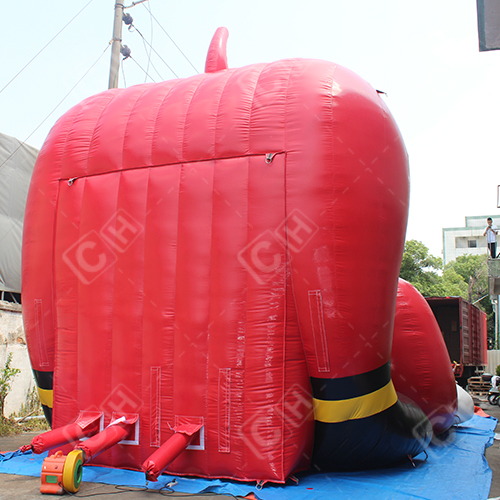 CH Large Inflatable Red Fire Spotted Dog Slide Inflatable Dry Slide