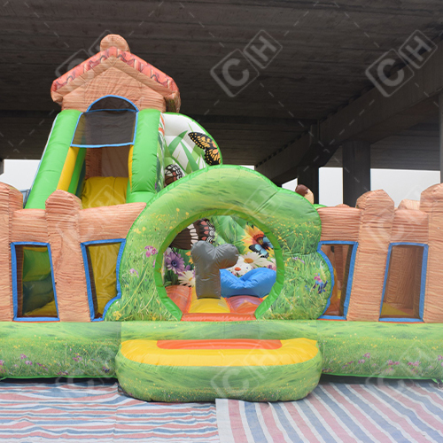 CH Nature Theme Commercial Jumping Bounce House Inflatable Bouncer Slide Bouncy Castle With Slide Bouncy Castle For Kids