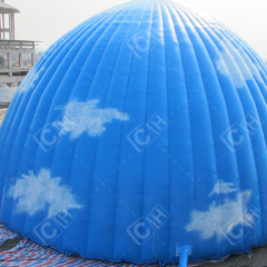 CH Giant Blue And White Inflatable Dome Tent With LED Light Inflatable Party Tent For Sale