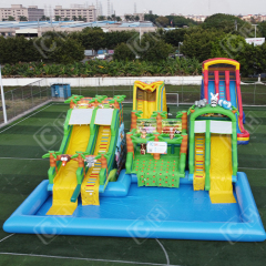 CH Commercial good quality Outdoor animal water Slide Inflatable Pool Slide Water Park For Kids And Adults