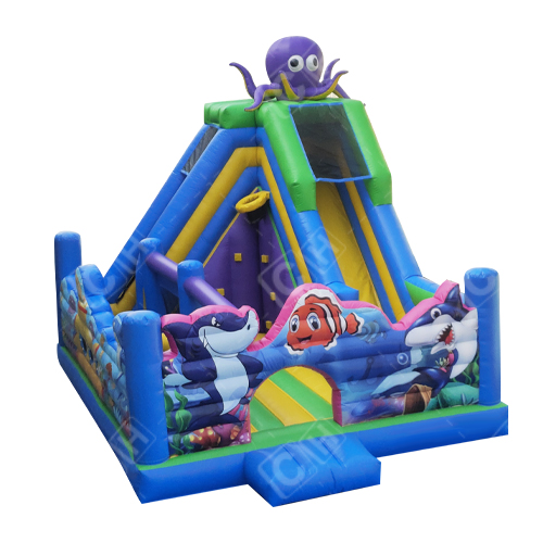 CH Latest Design Inflatable Castle Slide New Craft Purple Octopus Underwater World Inflatable Fun City
