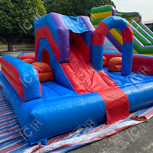 CH Blue And Red Inflatable Slide Bouncer Combo Bouncy Castle Promotion Inflatable Combo