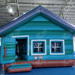 CH 2023 Most Popular Blue Purple Green And Brown Simple Style Snow House Theme Inflatable Bouncer