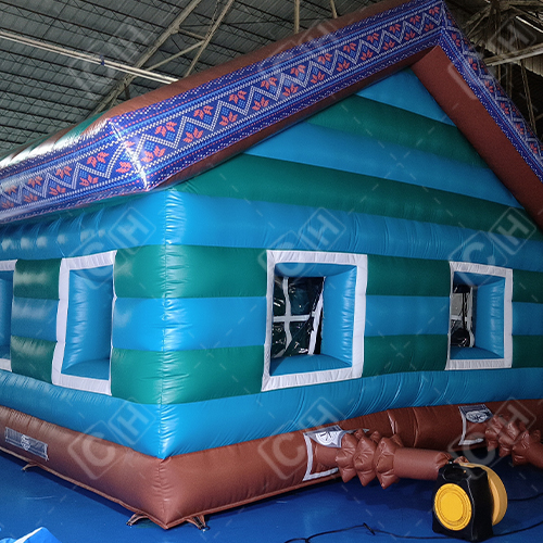 2023 Most Popular Blue Purple Green And Brown Simple Style Snow House Theme Inflatable Bouncer