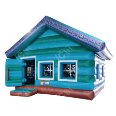 2023 Most Popular Blue Purple Green And Brown Simple Style Snow House Theme Inflatable Bouncer
