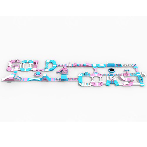 CH Lake Inflatable Water Park White Blue Pink Ocean Park Inflatable Theme Aqua Park