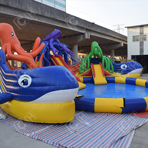 CH Inflatable Octopus Whale Lobster Marine Life Theme Can Move Water Park With Pool