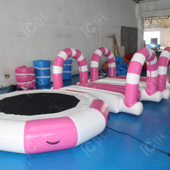 Children's favorite lovely pink cartoon inflatable water park