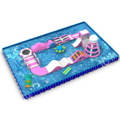 Children's favorite lovely pink cartoon inflatable water park