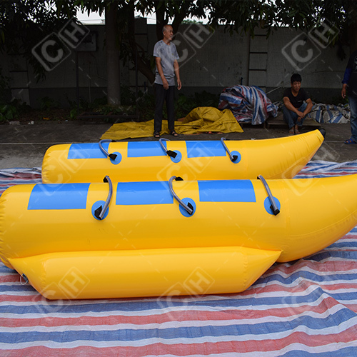 CH 3 Persons Inflatable Water Sports Game Yellow Inflatable Banana Ship Inflatable Boat