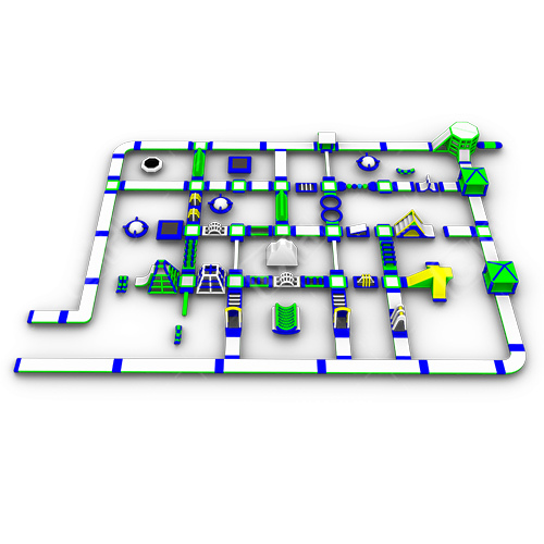 CH Latest Giant Green Blue And White Inflatable Water Park Floating Inflatable Aqua Park