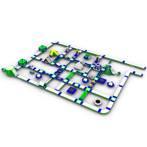CH Latest Giant Green Blue And White Inflatable Water Park Floating Inflatable Aqua Park