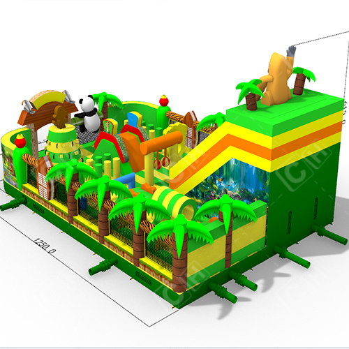 CH Large Commercial Inflatable Amusement Park Jungle Animal Theme Inflatable Fun City