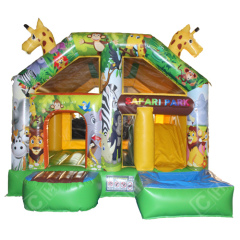CH Populer Cute Giraffe Wildlife Inflatable Bouncer Castle With Slide And Pool