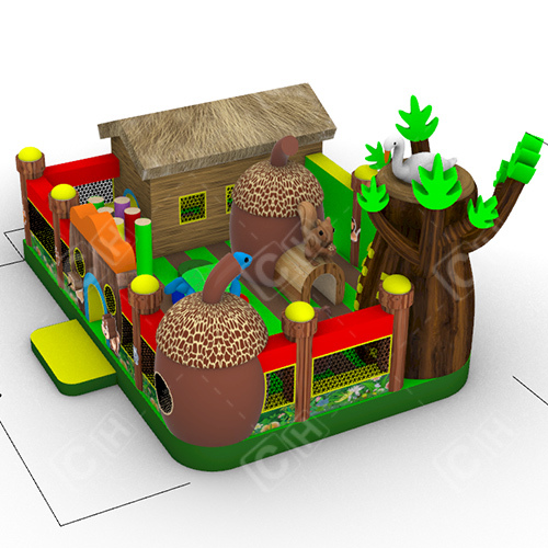 CH Latest Design Funny Hazelnut Squirrel House Inflatable Theme Park Bounce House Inflatable Theme Park