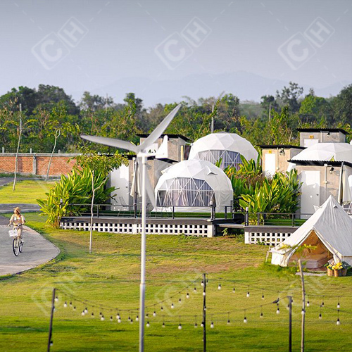 CH Transparent Igloo Geodesic Dome Tent Glamping Dome Tent With Bathroom