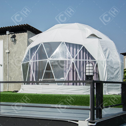 CH Transparent Igloo Geodesic Dome Tent Glamping Dome Tent With Bathroom