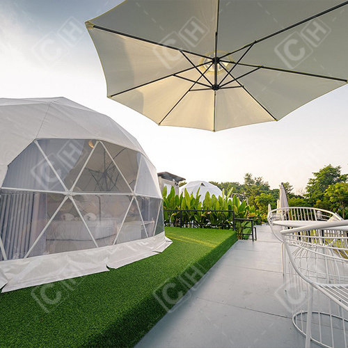 CH Transparent Igloo Geodesic Dome Tent Glamping Dome Tent With Bathroom