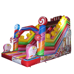 CH Pink Candy Inflatable Slide Cute And Generous Cake Snacks Inflatable Dry Slide