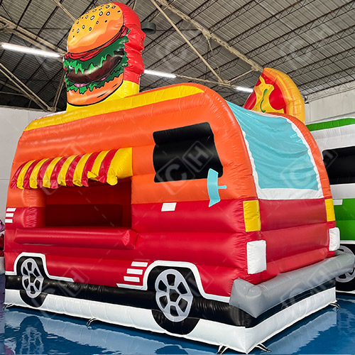 CH Outdoor Inflatable Hamburger Stall Tent Red And Yellow Inflatable Photo Booth Car Tent