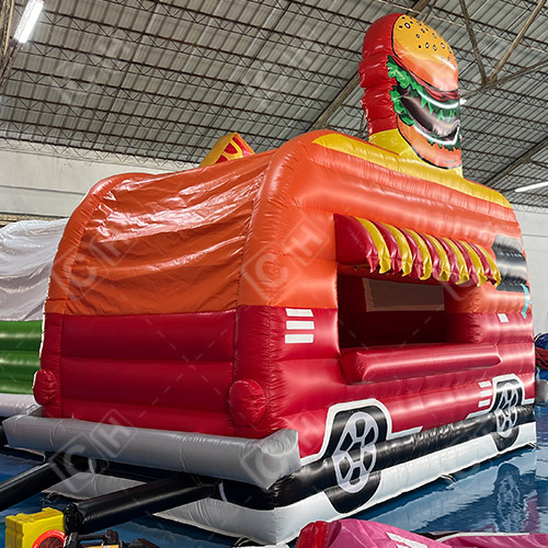 CH Outdoor Inflatable Hamburger Stall Tent Red And Yellow Inflatable Photo Booth Car Tent