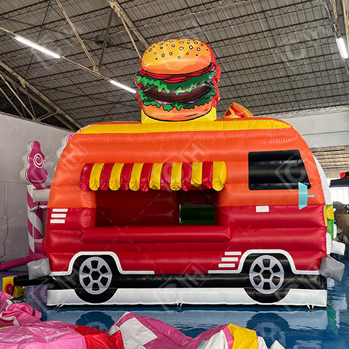 CH Outdoor Inflatable Hamburger Stall Tent Red And Yellow Inflatable Photo Booth Car Tent