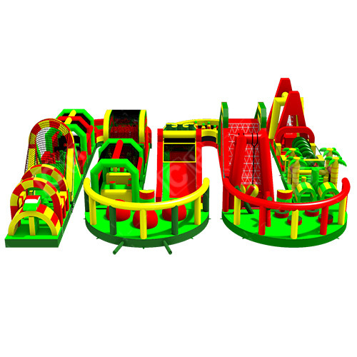 CH Latest Design Obstacle Course Jumper Red Yellow And Green Commercial Inflatable Obstacle Course For Rental