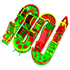 CH Latest Design Obstacle Course Jumper Red Yellow And Green Commercial Inflatable Obstacle Course For Rental