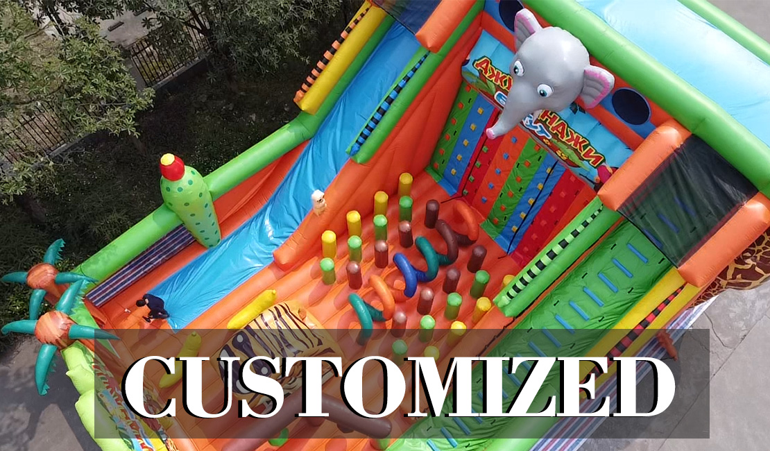 CH Latest Design Commercial Outdoor Giant Jungle Animal Theme Inflatable Park For Rental