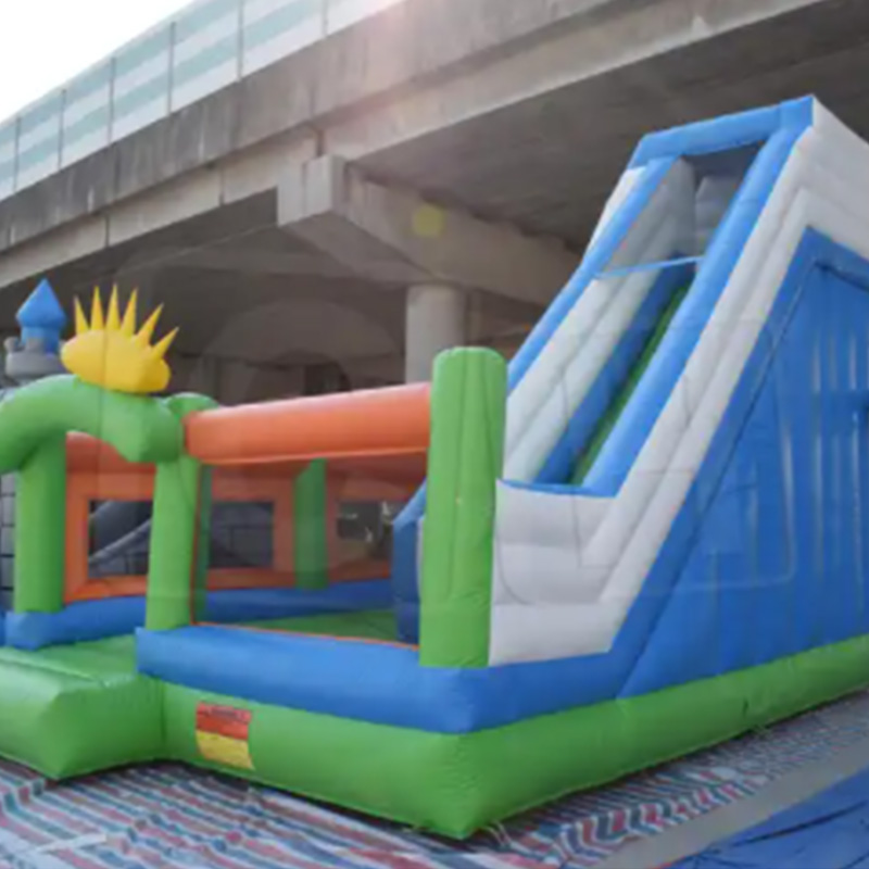 CH Colorful Design Inflatable Cartoon Bouncer With Slide,Inflatable Jungle Small Castle With Slide For Kids