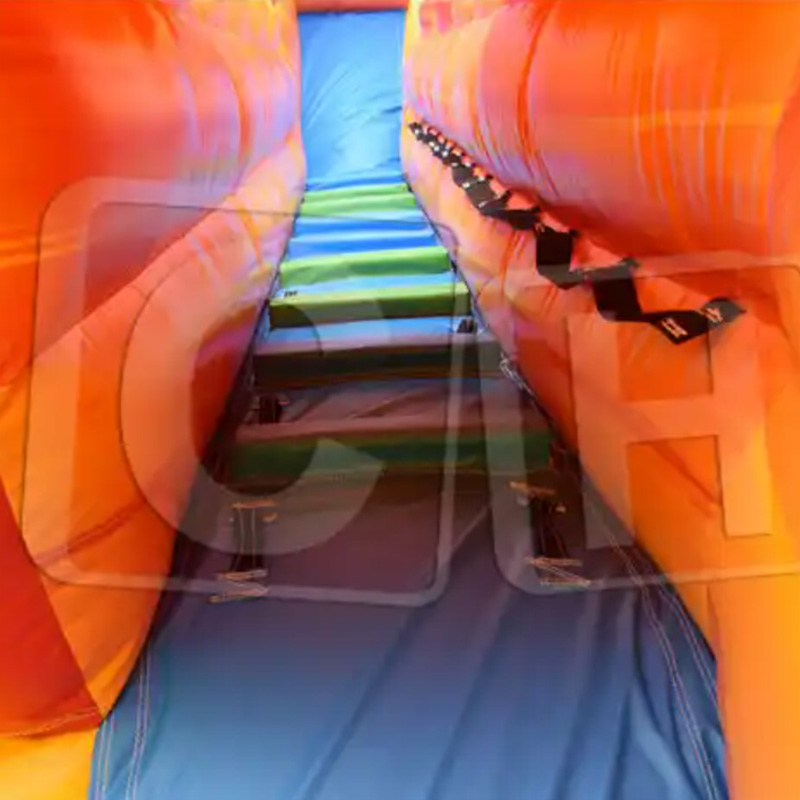 CH Commercial Inflatable Orange Water Slide With Pool For Summer, Inflatable Black Wet Slide Bouncer For Adult