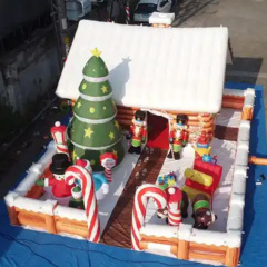 CH New Design Inflatable Cube Santa Grotto Classical Christmas Theme Party Decoration Waterproofed Winter Inflatable House Tent