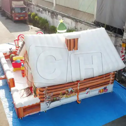 CH New Design Inflatable Cube Santa Grotto Classical Christmas Theme Party Decoration Waterproofed Winter Inflatable House Tent