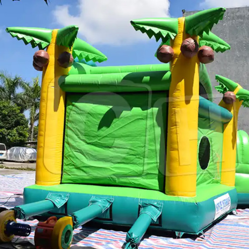 CH New Arrival Inflatable crocodile shooting bouncer with slide for kids, Inflatable animal bouncer with tree for backyard