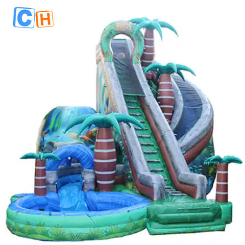 CH Large Inflatable Coconut Trees Rotate Water Slide