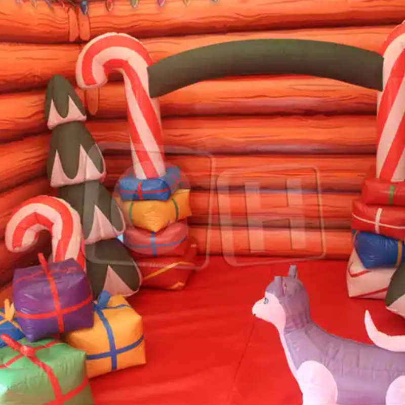 CH Festival Christmas Cartoon House Elk Sled Santa's Home Inflatable House Tent