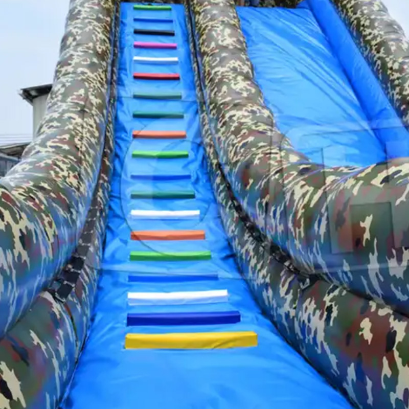 CH Giant Camouflage Cableway Air Slide Inflatable Slip And Slide Adult Size Scream Slide