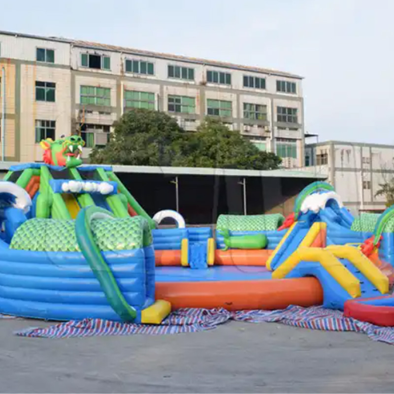 CH Classic Mobile Inflatable Dragon Theme Water Park For Kids And Adults