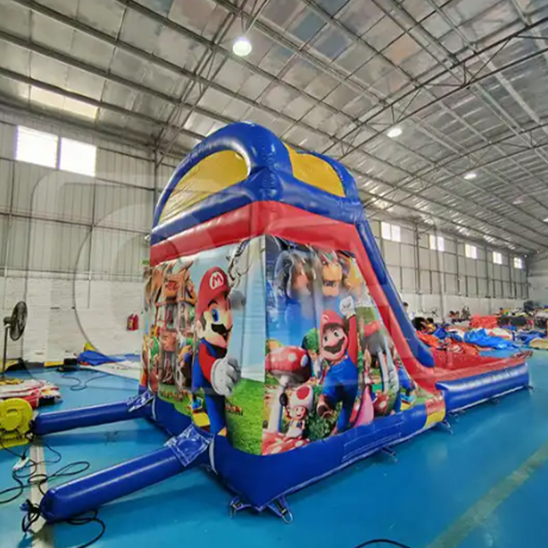 CH Bouncy Castle Water Slide Cartoon Theme Cute Inflatable Bouncy Castle Water Pool And Slide Jumping Castle Water Slide For Kids