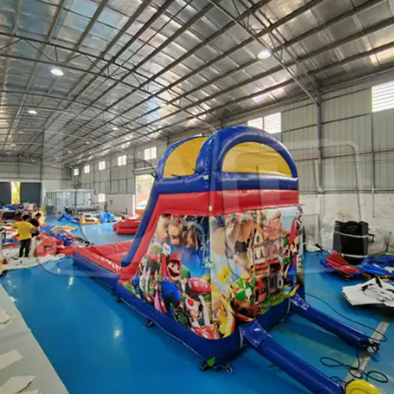 CH Bouncy Castle Water Slide Cartoon Theme Cute Inflatable Bouncy Castle Water Pool And Slide Jumping Castle Water Slide For Kids