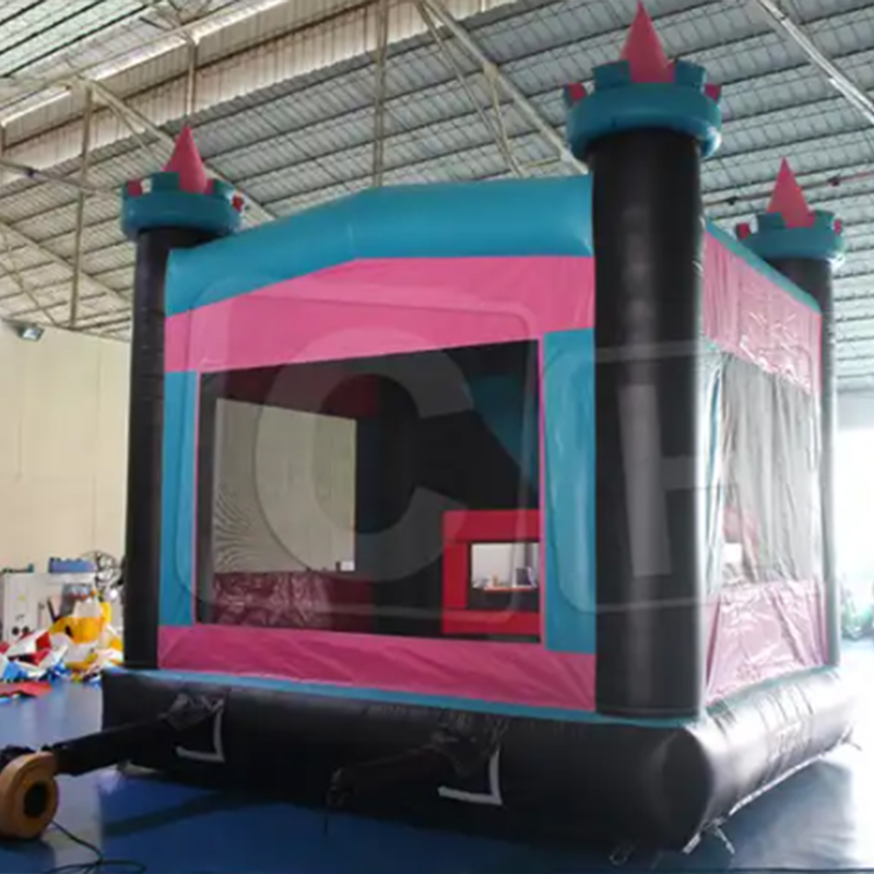 CH Popular Inflatable Black Color Bouncy House For Summer, Inflatable Moon Bounce Slide For Kids