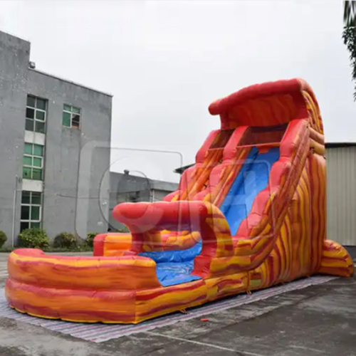 CH Outdoor Inflatable Water Slide With Pool For Adult, Inflatable Yellow Bouncy Slide For Summer