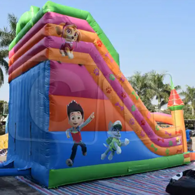 CH Cartoon Themed Inflatable Dry Slide 24.6x13.1ft Inflatable Dry Slide for Kids