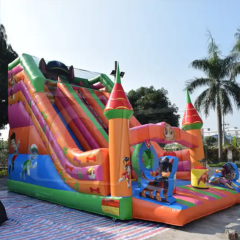 CH Cartoon Themed Inflatable Dry Slide 24.6x13.1ft Inflatable Dry Slide for Kids