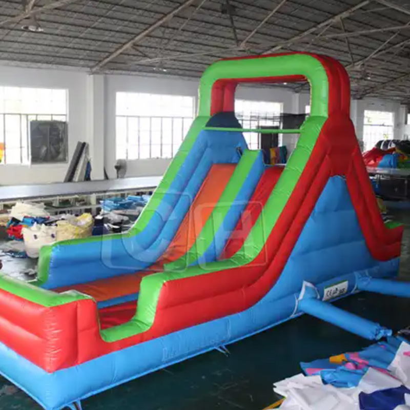 CH Commercial Good Quality Double Lane Inflatable Slide Inflatable Dry Slide With Double Climbing Ladder For Sale