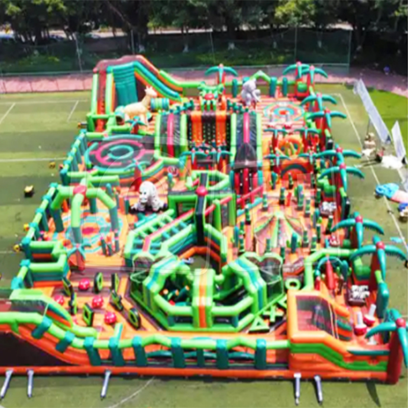 CH Commercial Large Air Trampoline Obstacles Games Jumping Bouncy Castle Obstacle Course Theme Park Inflatable Amusement Park